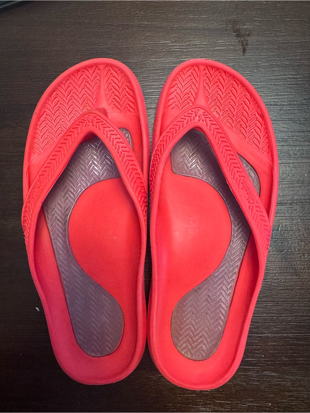 Cheeks Health Sandals By Tony Little Size 7 Red Thong Flip Flops